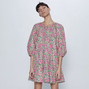 Zara | Floral Button Up Dress